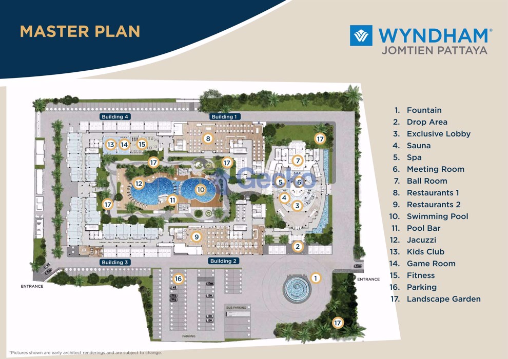 2 ห้องนอน คอนโดมิเนี่ยม in Wyndham Jomtien จอมเทียน C010784 (Photo 2)