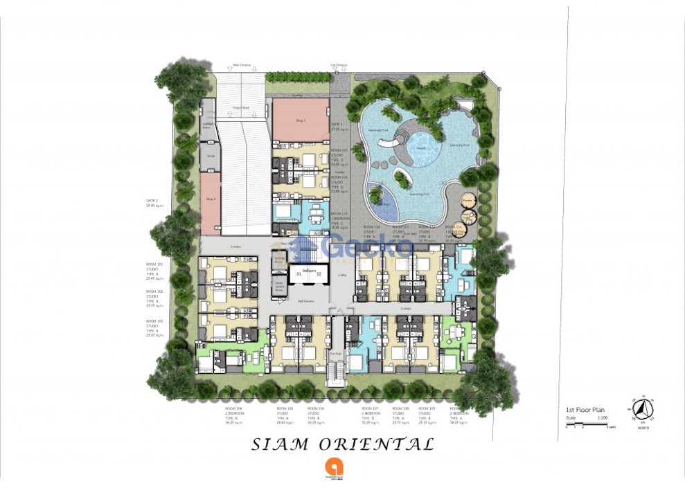 1 ห้องนอน คอนโดมิเนี่ยม in Dream Siam Oriental พัทยา C011175 (Photo 4)