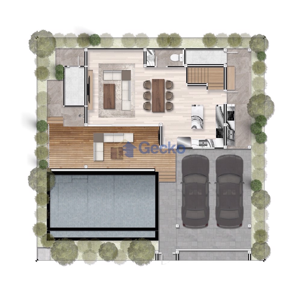4 Bedrooms House in Zensiri Estate & Residences Jomtien  Jomtien H012056 (Photo 3)