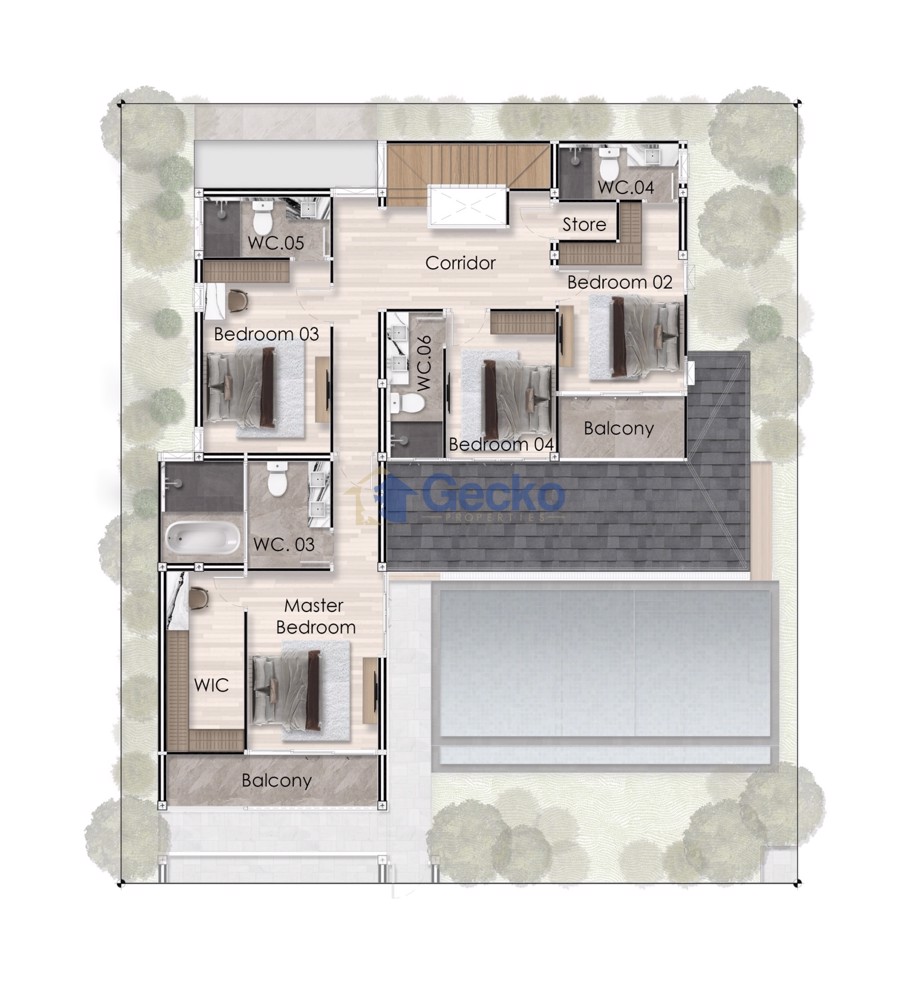 5 ห้องนอน บ้าน in Zensiri Estate & Residences Jomtien  จอมเทียน H012057 (Photo 2)
