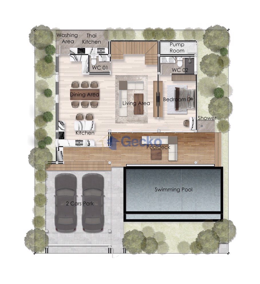 5 ห้องนอน บ้าน in Zensiri Estate & Residences Jomtien  จอมเทียน H012057 (Photo 3)