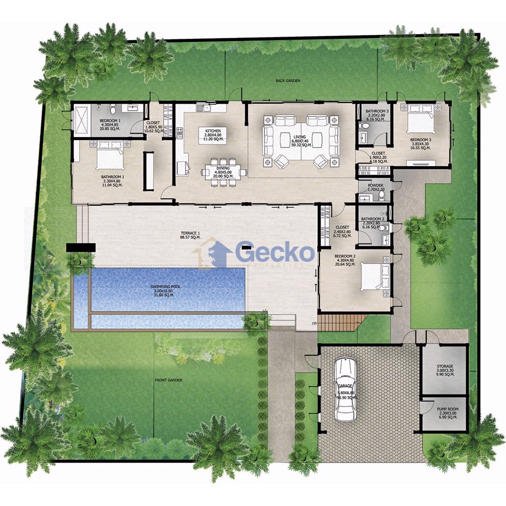 5 ห้องนอน บ้าน in The View Estate Pattaya  พัทยาตะวันออก H012977 (Photo 3)
