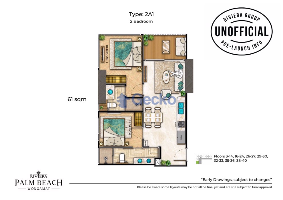 2 Bedrooms Condo in The Riviera Palm Beach Wongamat Wongamat C013023 (Photo 1)
