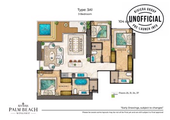 3 Bedrooms Condo in The Riviera Palm Beach Wongamat C013024