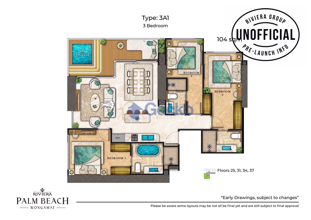 3 Bedrooms Condo in The Riviera Palm Beach Wongamat C013024 (Cover Photo)